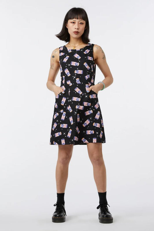 Image of a model wearing Dress. Productname: Unicorn Tears Dress in Black colour by brand - Dangerfield