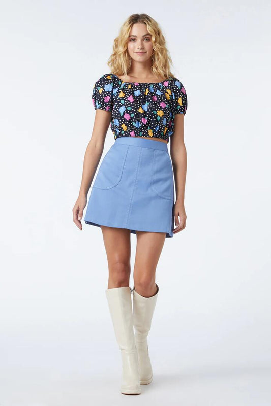 Image of a model wearing Skirts. Productname: Ella Skirt in Blue colour by brand - Princess Highway