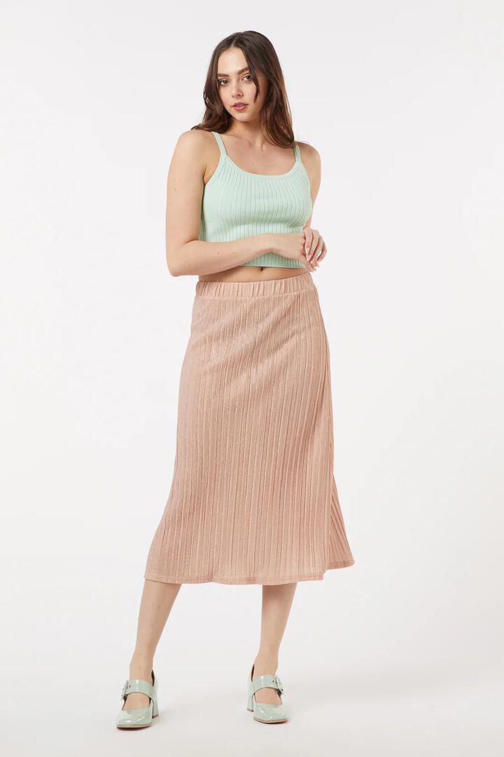 Image of a model wearing Skirts. Productname: Savannah Skirt in Blush colour by brand - Princess Highway