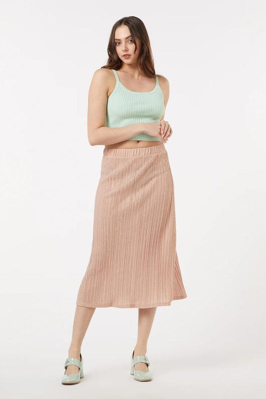 Image of a model wearing Skirts. Productname: Savannah Skirt in Blush colour by brand - Princess Highway