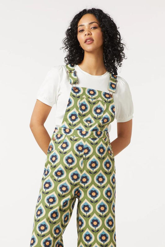 Image of Flats. Productname: Mary Jane Drill Overall in Green colour by brand - Princess Highway