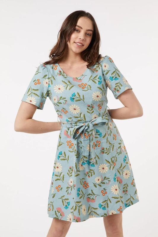 Image of a model wearing Dress. Productname: Julia Floral Dress in Green colour by brand - Princess Highway