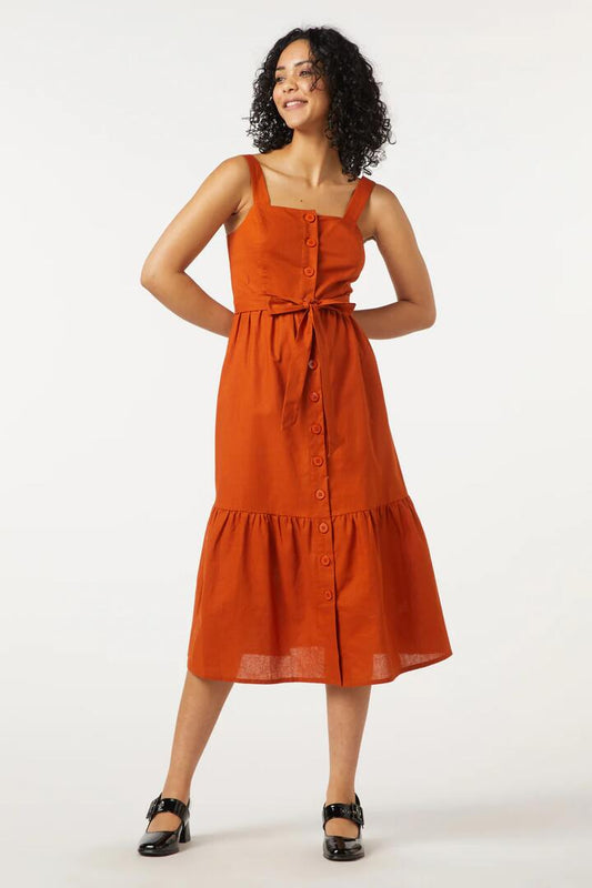 Image of a model wearing Dress. Productname: Gina Dress in Blue colour by brand - Princess Highway