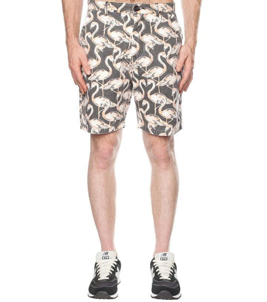 Image of a model wearing Shorts. Productname: Flamingo Short in Black colour by brand - Dangerfield