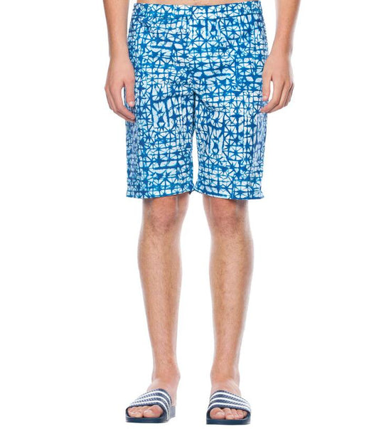 Image of a model wearing Shorts. Productname: Bartick Elastic Short in Blue colour by brand - Dangerfield