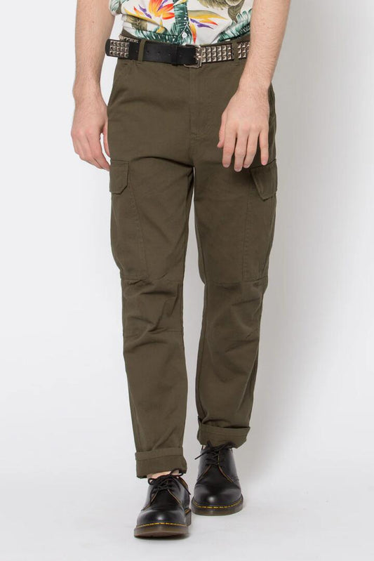 Image of a model wearing Pants. Productname: Arnie Cargo Pants in Black colour by brand - Dangerfield