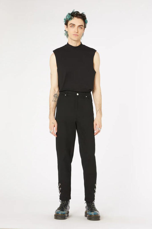 Image of Jewelry. Productname: 90S Metal Ring Drill Pant in Black colour by brand - Dangerfield