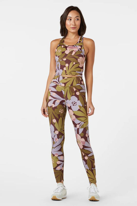 Image of a model wearing Pants. Productname: Pippa Floral Legging in Lilac colour by brand - Princess Highway