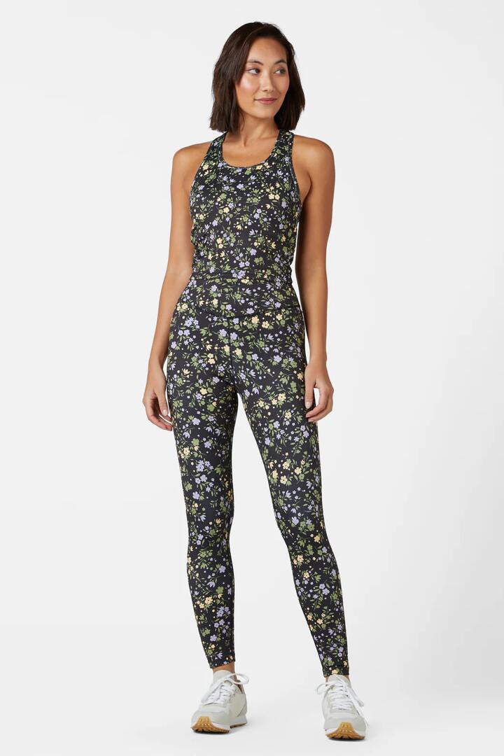 Image of a model wearing Pants. Productname: Erika Floral Legging in Black colour by brand - Princess Highway
