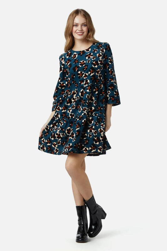Image of a model wearing Dress. Productname: Gigi Cord Dress in Green colour by brand - Princess Highway