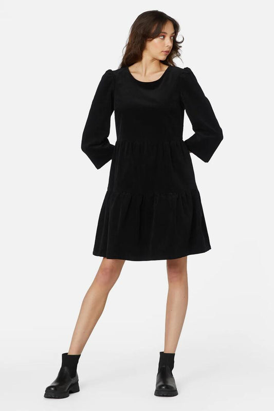 Image of a model wearing Dress. Productname: Gwendolynn Dress in Black colour by brand - Princess Highway