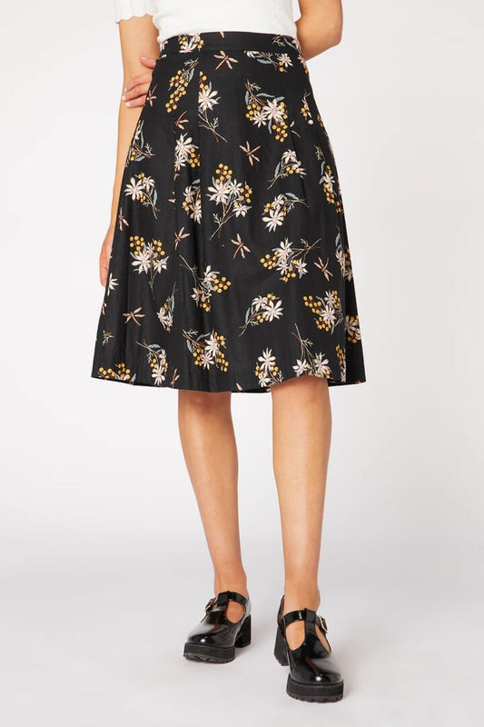 Image of a model wearing Skirts. Productname: Penny Native Skirt in Black colour by brand - Princess Highway