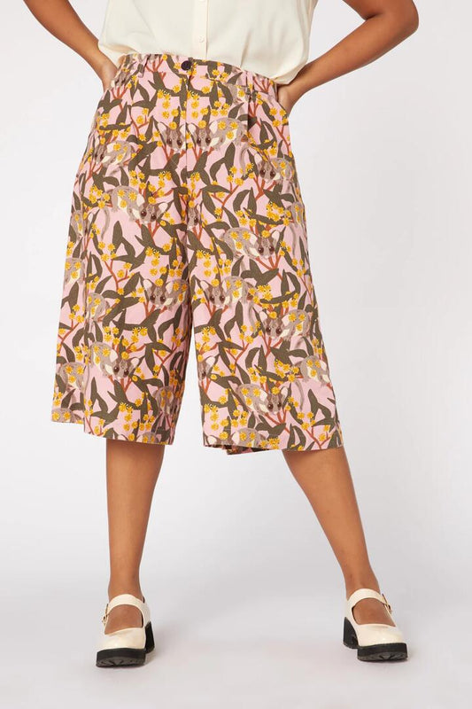 Image of a model wearing Skirts. Productname: Fairy Possum Skort in Pink colour by brand - Princess Highway