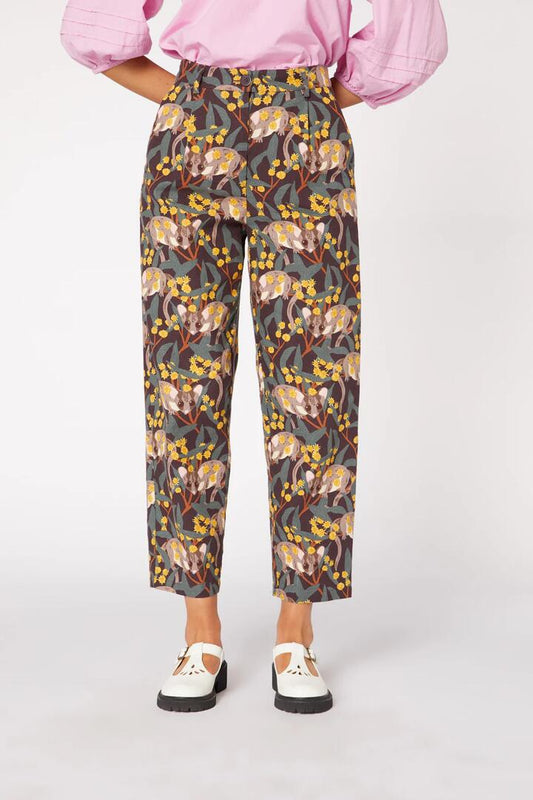 Image of a model wearing Pants. Productname: Fairy Possum Pants in Chocolate colour by brand - Princess Highway