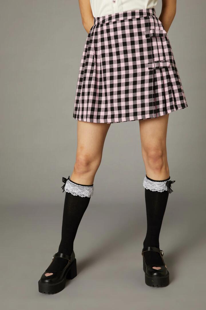 Image of a model wearing Skirts. Productname: Franken Skirt in Black/Pink colour by brand - Black Friday