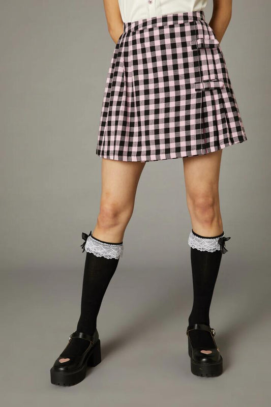 Image of a model wearing Skirts. Productname: Franken Skirt in Black/Pink colour by brand - Black Friday