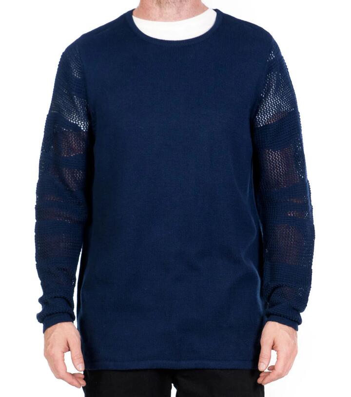 Image of a model wearing Tops. Productname: Battallion Knit in Black colour by brand - Dangerfield