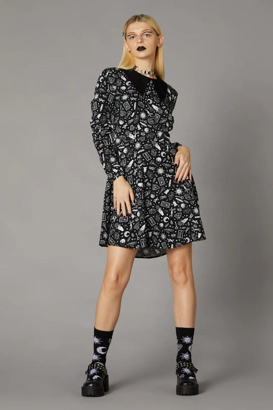 Image of a model wearing Dress. Productname: Seance Print Dress in Black colour by brand - Black Friday