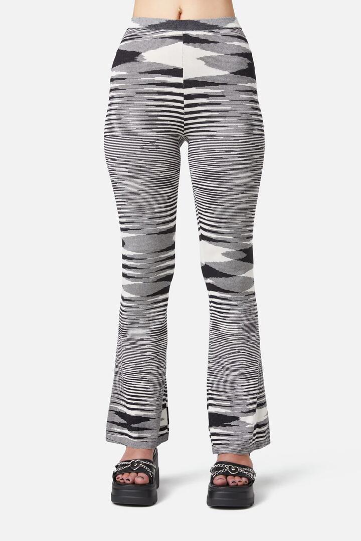 Image of a model wearing Pants. Productname: Space Dye Knit Pant in Black colour by brand - Black Friday