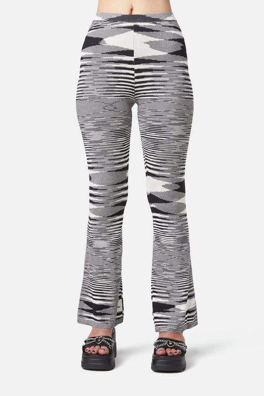 Image of a model wearing Pants. Productname: Space Dye Knit Pant in Black colour by brand - Black Friday
