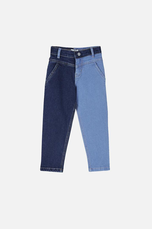Image of a model wearing Denim. Productname: Split Wash Kids Jean in Denim colour by brand - Dangerkids