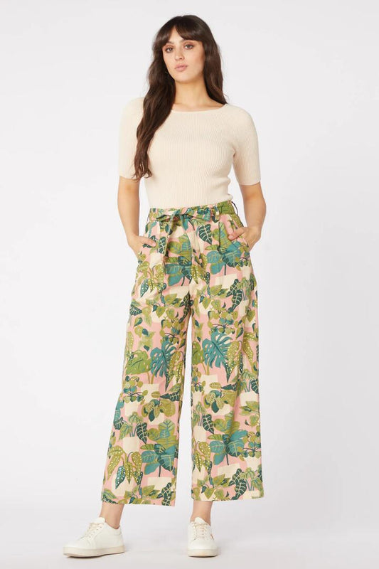 Image of a model wearing Pants. Productname: Get Plantly Culotte in Pink colour by brand - Princess Highway