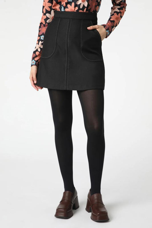 Image of a model wearing Skirts. Productname: Ella Skirt in Black colour by brand - Princess Highway