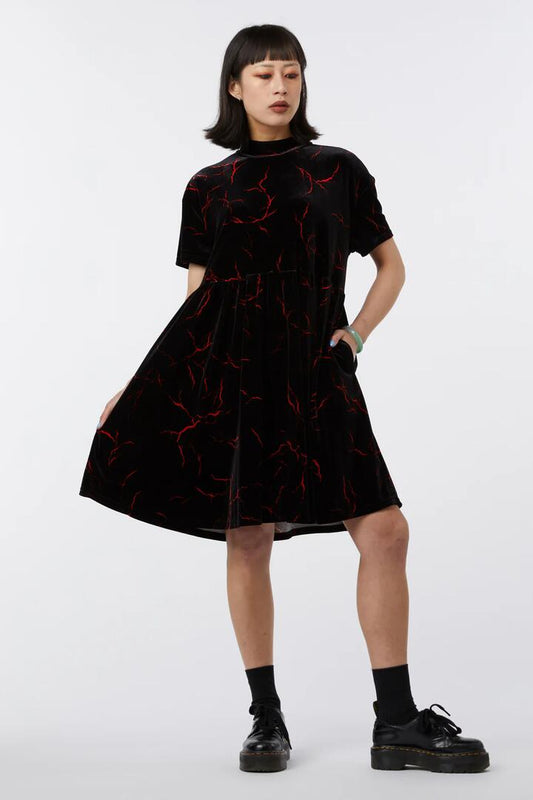 Image of a model wearing Dress. Productname: Zapped Dress in Blue colour by brand - Black Friday