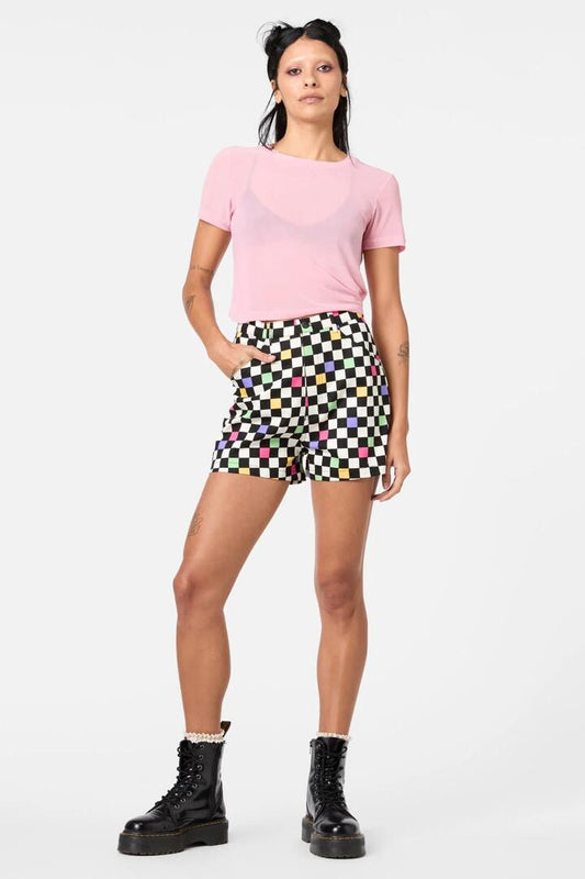 Image of a model wearing Shorts. Productname: Galaxy Short in Multi colour by brand - Black Friday