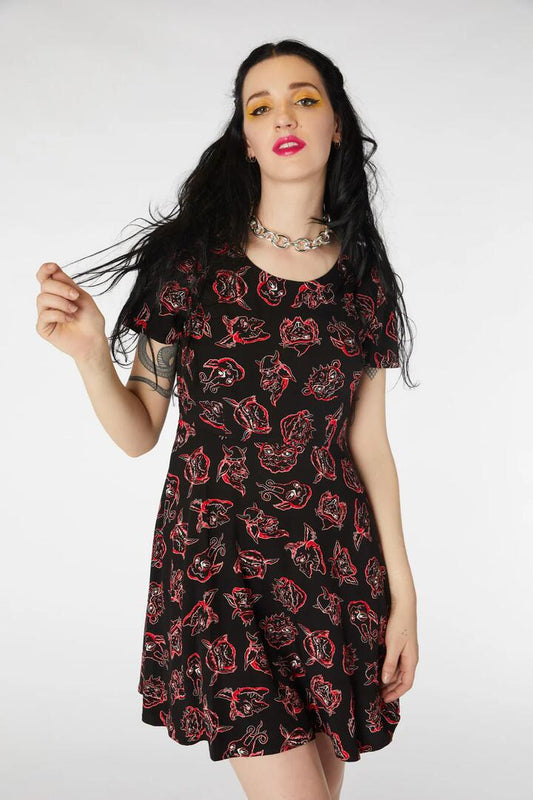 Image of a model wearing Dress. Productname: Magic Dance Dress in Black colour by brand - Black Friday