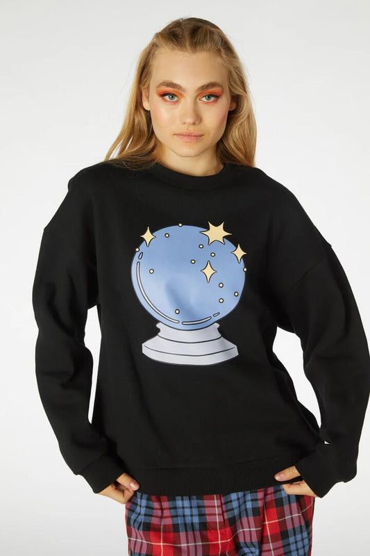 Image of a model wearing Outerwear. Productname: All Powerful Sweater in Black colour by brand - Black Friday