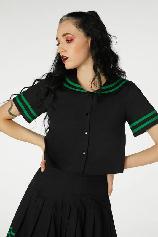 Image of a model wearing Tops. Productname: Sick Of You Top in Black colour by brand - Black Friday