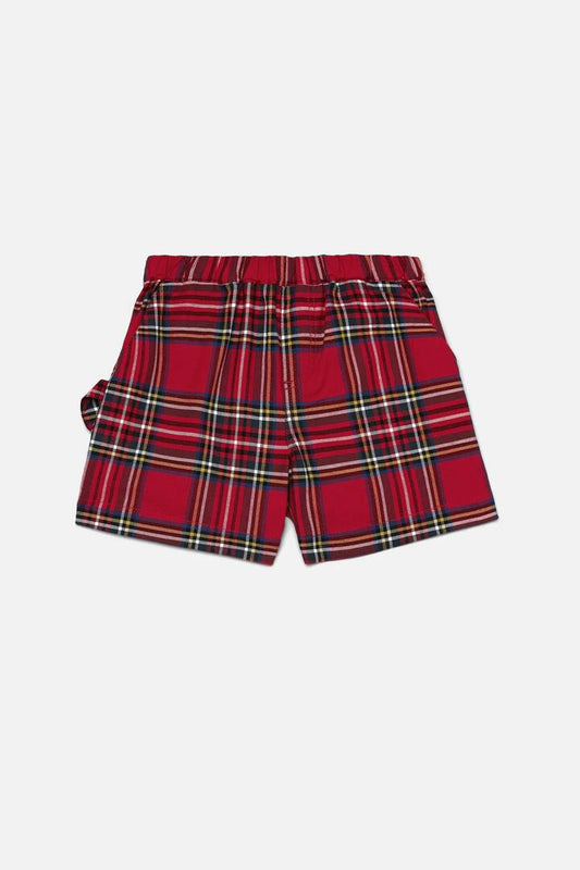 Image of a model wearing Shorts. Productname: Hidden Creatures Kids Short in Red colour by brand - Dangerkids
