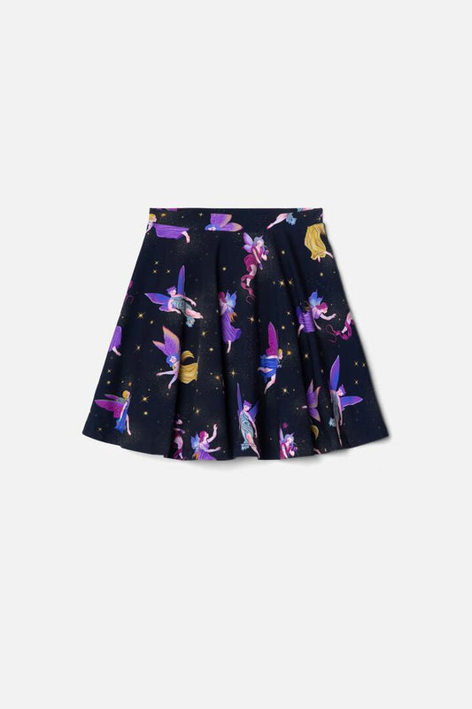 Image of a model wearing Skirts. Productname: Flutterby Kids Jersey Skirt in Black colour by brand - Dangerkids