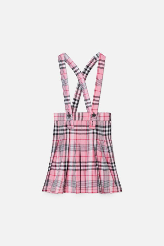 Image of a model wearing Skirts. Productname: Just Roll With It Kids Pleated Skirt in Pink colour by brand - Dangerkids