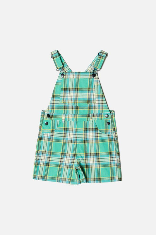Image of a model wearing Pants. Productname: Spring Glade Kids Dungarees in Green colour by brand - Dangerkids