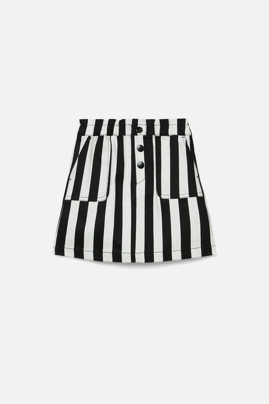 Image of a model wearing Skirts. Productname: Amy Kids Skirt in Black/White colour by brand - Dangerkids