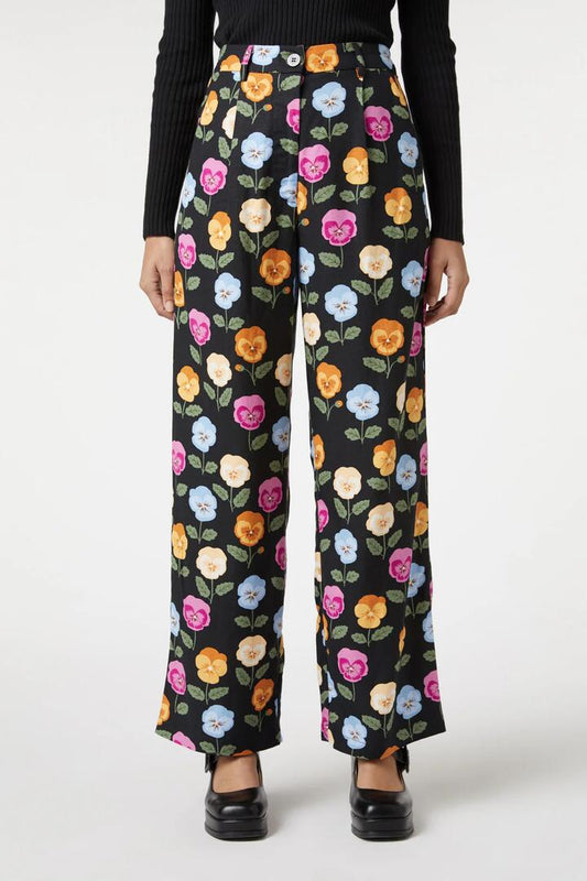 Image of a model wearing Pants. Productname: Pansy Pant in Black colour by brand - Princess Highway