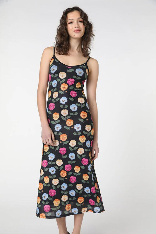 Image of a model wearing Dress. Productname: Pansy Mesh Dress in Black colour by brand - Princess Highway