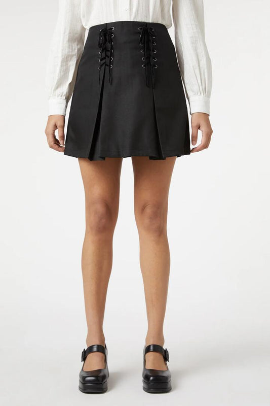 Image of a model wearing Skirts. Productname: Anastasia Skirt in Black colour by brand - Princess Highway