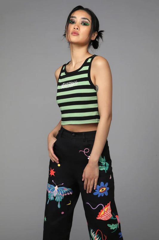 Image of a model wearing Tops. Productname: Venom Tank in Black colour by brand - Black Friday