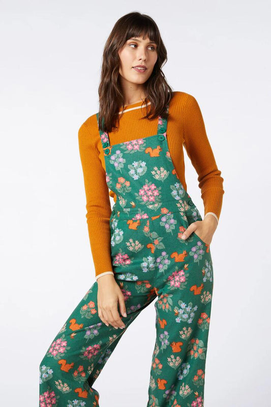 Image of a model wearing Pants. Productname: Sweet Squirrel Overall in Green colour by brand - Princess Highway
