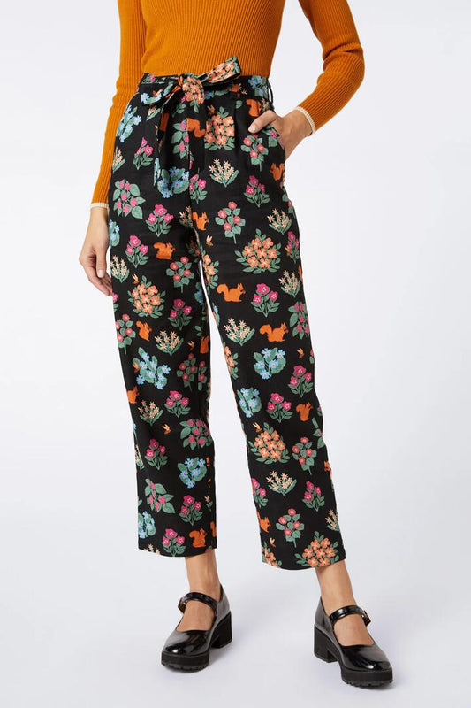 Image of a model wearing Pants. Productname: Sweet Squirrel Pant in Black colour by brand - Princess Highway