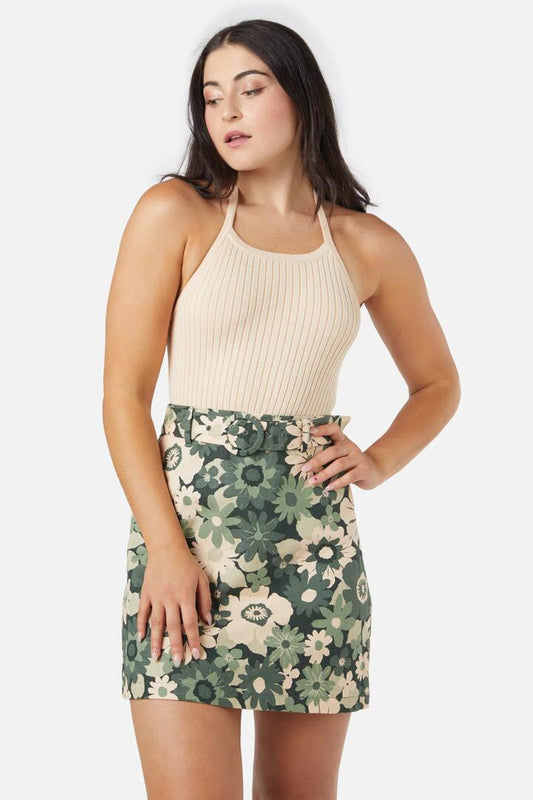 Image of a model wearing Tops. Productname: Halter Knit Top in Black colour by brand - Princess Highway