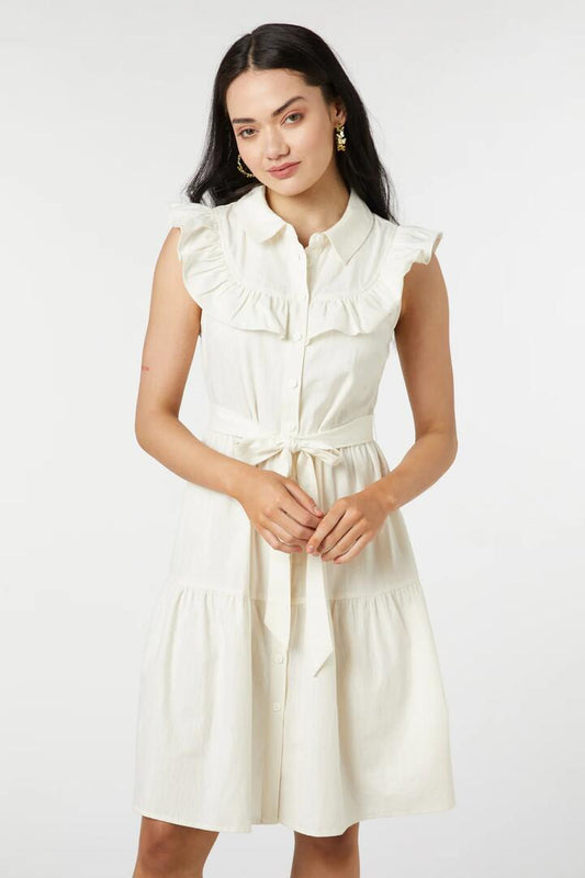 Image of a model wearing Dress. Productname: Olly Dress in Blue colour by brand - Princess Highway