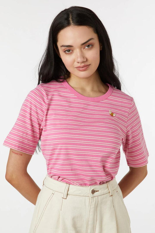 Image of a model wearing Tops. Productname: Aspen Tee in Blue colour by brand - Princess Highway