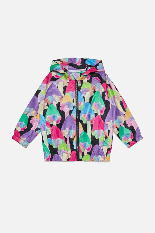Image of a model wearing Outerwear. Productname: Fun Guy Kids Spray Jacket in Print colour by brand - Dangerkids