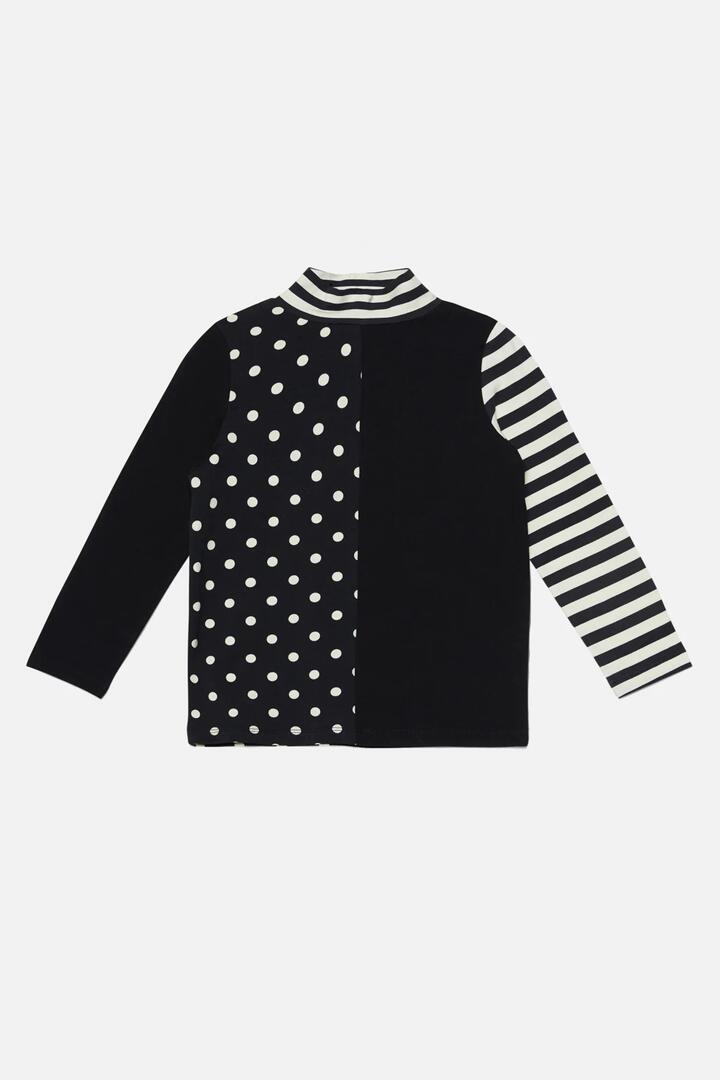 Image of a model wearing Tops. Productname: Big Top Kids Skivvy in Black/Cream colour by brand - Dangerkids