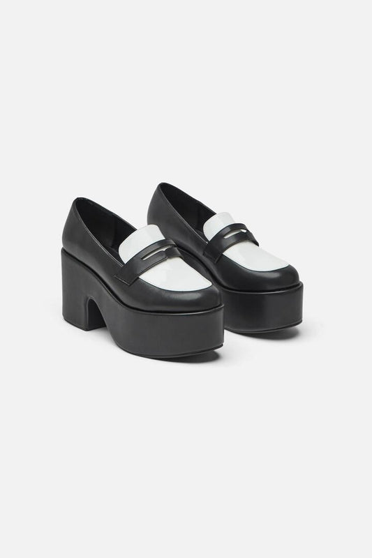 Image of Flats. Productname: Black & White Loafer in Black/White colour by brand - Dangerfield