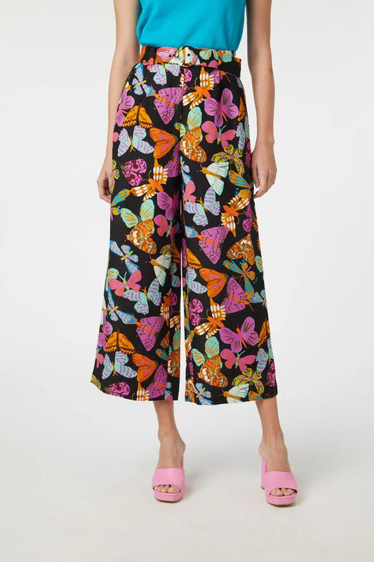 Image of a model wearing Pants. Productname: Moth Pant in Black colour by brand - Princess Highway